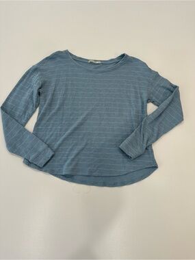 Marine Layer Women’s Long-sleeved, horizontal-striped T-shirt Blue White Size M